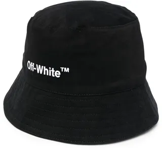 Helvetica logo-print bucket hat