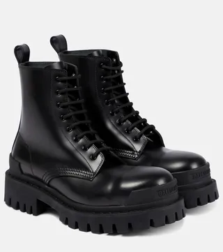 Strike leather ankle boots