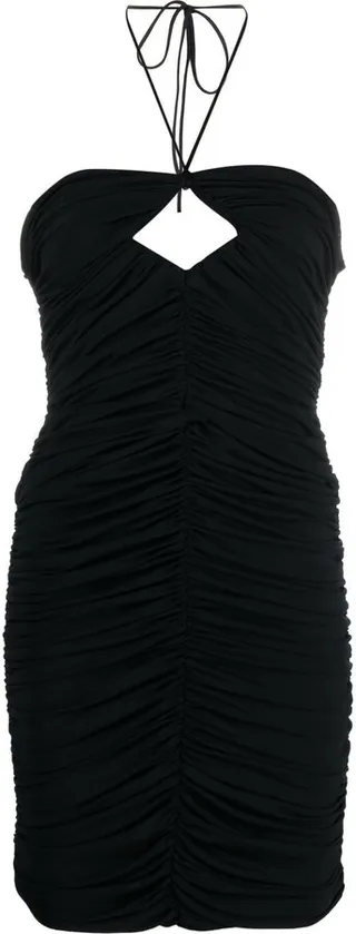 Cut-Out Gathered Mini-Dress