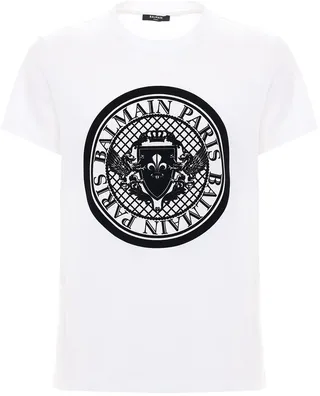 Flocked Coin Cotton Jersey T-Shirt