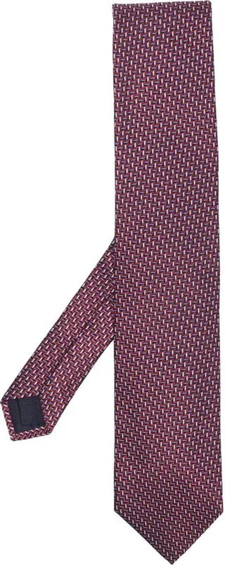 Geometric Embroidery Tie