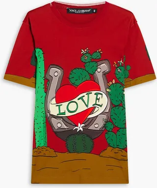 Printed cotton-jersey T-shirt