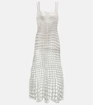 Crochet silk maxi dress
