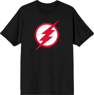 Flash TV Show Logo Men’s Black T-shirt-Large