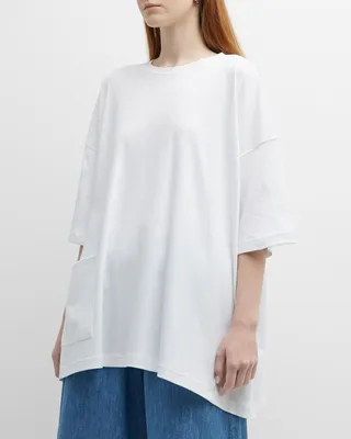 One Pocket Angle-To-Front Short Sleeve T-Shirt (Long Length)