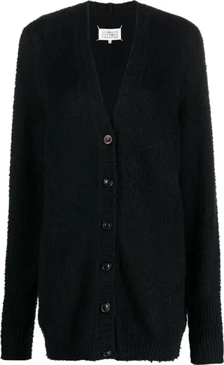 V-neck knitted cardigan