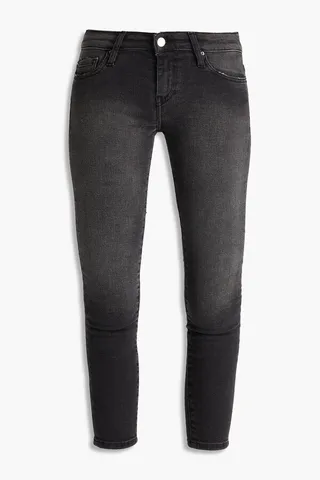 Tessa cropped faded mid-rise skinny jeans