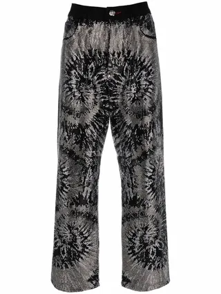 Embellished Wide-Leg Jeans