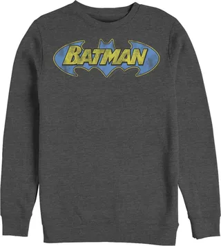 Men's Batman Logo Retro Wing Sweatshirt - Charcoal Heather - 3X Large