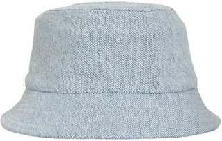 Embroidered logo cotton denim bucket hat