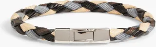 Sterling silver and braided leather bracelet