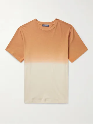 Dinis Dip-Dyed Cotton and Linen-Blend Jersey T-Shirt