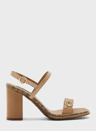 Wide Double Buckle Flat Sandals