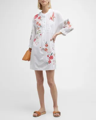 Cherri Embroidered Shift Tunic Dress