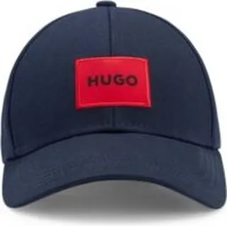 Cotton-twill cap with red logo label