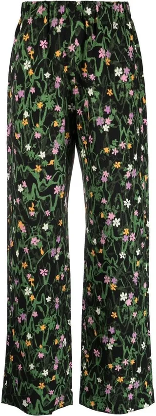 Floral-Print Straight-Leg Trousers