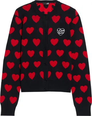 Embroidered jacquard-knit cardigan