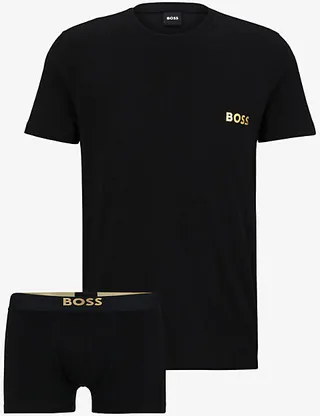 ens Black Logo-print Cotton-jersey Underwear set
