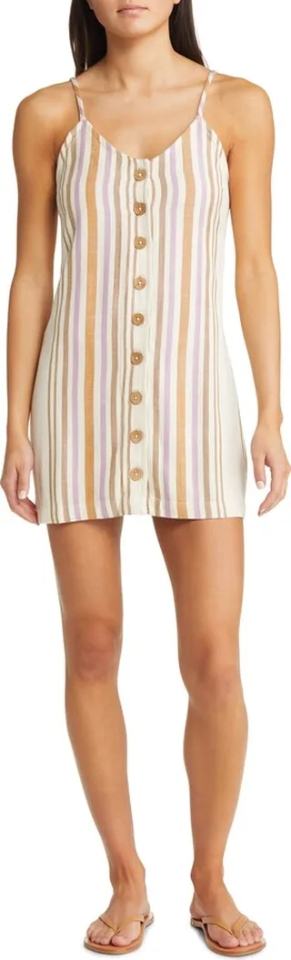 Montego Stripe Button-Up Minidress