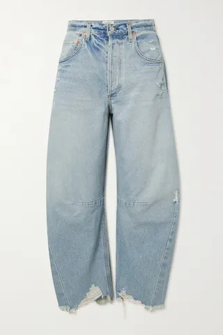 Citizens of Humanity - Horseshoe Distressed High-rise Tapered Jeans - Blue