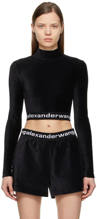 alexanderwang.t BlackLogo Elastic Turtleneck