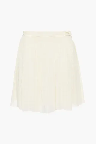 Cugy gathered gauze-jacquard mini skirt