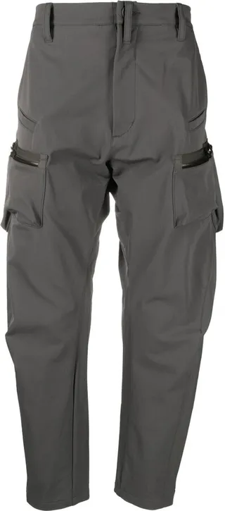 Grey Tapered Cargo Trousers