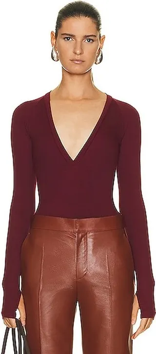 ALIX NYC Hylan Bodysuit in Burgundy