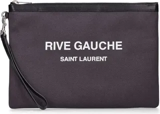 Rive Gauche canvas & leather pouch