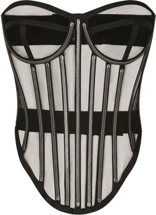 Black Crystal-Embellished Corset