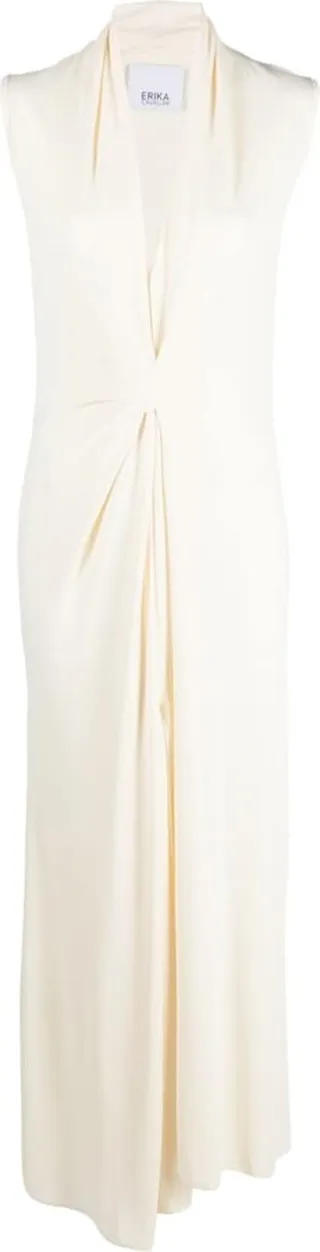 V-neck stretch-design dress