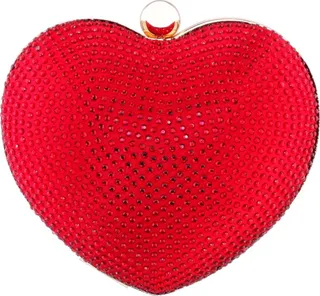 Nina Women's Crystal Heart Minaudiere Bag