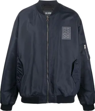 Oversized Logo-Patch Bomber Jacket
