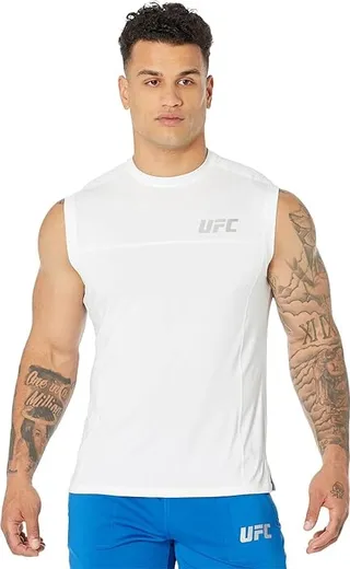 UFC Sleeveless Crew Neck Tee (White) Men's Clothing