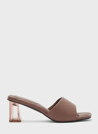 One Strap Mid Heel Sandals
