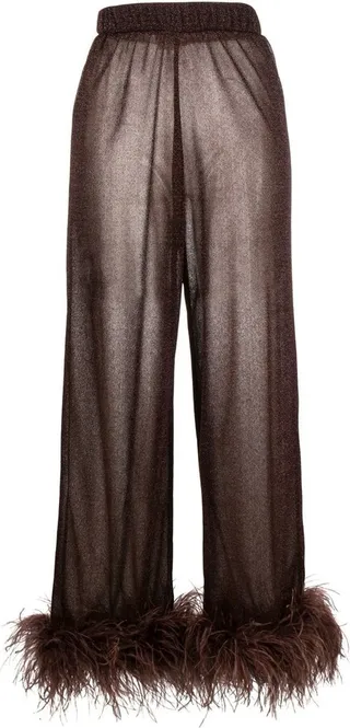 High-Waisted Semi-Sheer Trousers