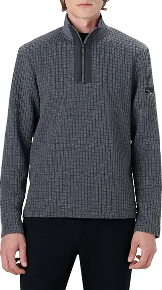 Waffle Knit Half-Zip Sweater