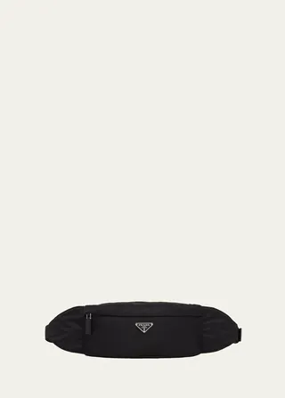 Men's Re-Nylon and Saffiano Leather Belt Bag