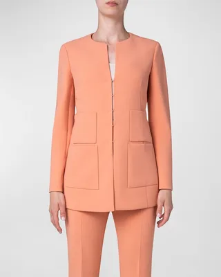 Milena Double-Face Wool Hook-&-Eye Jacket