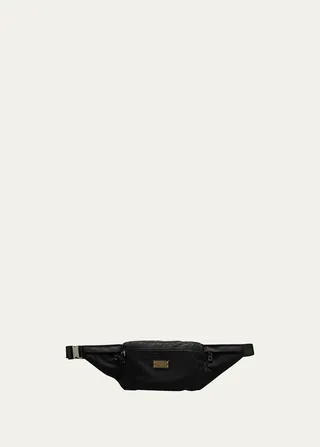 Men's Nero Sicilia DNA Leather & Nylon Belt Bag
