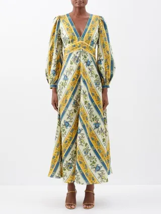 Quinn Floral-print Linen Dress