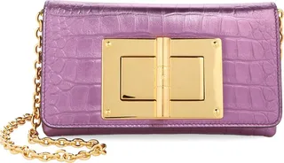 Mini Natalia Croc Embossed Leather Shoulder Bag