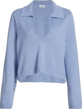Zoe Cropped V-Neck Polo Shirt