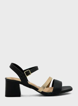 Multi Strap Mid Heel Sandals