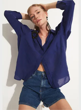 Pocket Detail Button Down Shirt