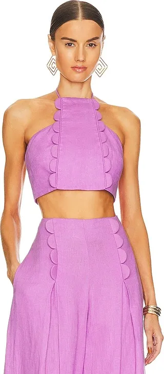 Bubble Cropped Halter Top