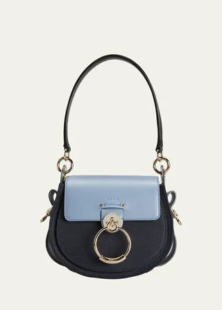 Tess Small Flap Canvas & Leather Crossbody Bag