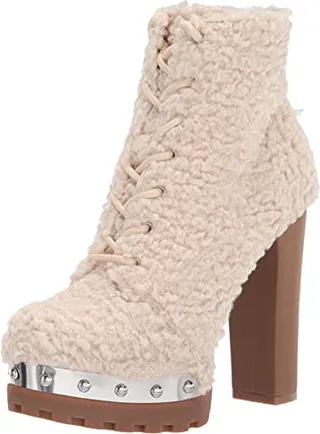 Jessica Simpson Womens Irella Combat & Lace-up Boots Ivory 11 Medium (B