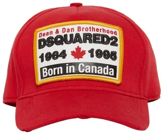 Embroidered cotton gabardine cap