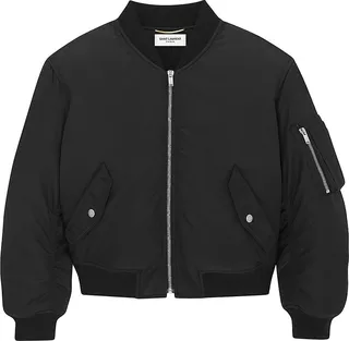 Oversized Cropped Bomber Jacket In Nylon